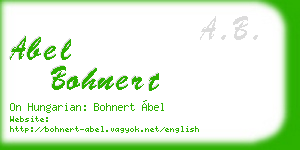 abel bohnert business card